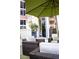 Relaxing outdoor patio with comfortable wicker seating under an umbrella at 1820 Peachtree Nw St # 309, Atlanta, GA 30309