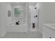 Bathroom with soaker tub, glass block window and walk in shower at 4735 Julian Way, Acworth, GA 30101