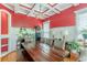 Bright dining room with a decorative coffered ceiling and an open doorway at 3044 Dogwood Dr, Atlanta, GA 30354