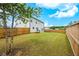 Large, grassy backyard enclosed by a wooden fence, perfect for outdoor activities and entertaining at 165 Brookstone E Park, Acworth, GA 30101