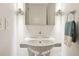 Clean bathroom with pedestal sink and modern lighting, showcasing minimalist design at 1672 Dekalb Ne Ave # 2, Atlanta, GA 30307