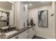 Modern bathroom featuring double sinks, sleek cabinetry, and a stylish, minimalist design at 270 Shady Marsh Trl, Roswell, GA 30075