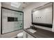 Stylish bathroom featuring a shower-tub combo, sleek vanity, and a modern design at 270 Shady Marsh Trl, Roswell, GA 30075