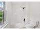 Bathroom with a shower and vinyl floors at 6027 Windfall Ct, Powder Springs, GA 30127
