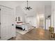 Primary bedroom with vaulted ceiling, ceiling fan, natural light and ample storage at 212 Haralson Ne Ave, Atlanta, GA 30307