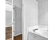 Clean white bathtub and shower combination at 3534 Oakshire Se Way, Atlanta, GA 30354