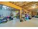 Unfinished basement features exposed ceiling and framed walls, offering customization potential at 514 Creekshire Cir, Canton, GA 30115