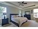 Spacious main bedroom featuring tray ceilings, natural light, and ample closet space at 514 Creekshire Cir, Canton, GA 30115