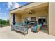 Outdoor lounge area features a fireplace and comfortable seating at 201 W Ponce De Leon Ave # 13, Decatur, GA 30030