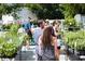 People browsing at a farmers market with lush plants and flowers on display at 205 Midnight Oak Run # 5, Alpharetta, GA 30009