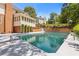 A backyard with a refreshing pool and beautiful landscaping at 828 Jami Ct, Lawrenceville, GA 30046