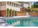 A backyard with a refreshing pool and beautiful landscaping at 828 Jami Ct, Lawrenceville, GA 30046