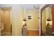 Hallway featuring hardwood floors, ornate mirror, and lighting fixtures at 102 Cavit Ct, Canton, GA 30114