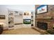 Close up view of stone fireplace and built in shelving at 102 Cavit Ct, Canton, GA 30114