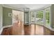 Living room features hardwood floors, bay window, and lift at 10660 Dunoon Dr, Alpharetta, GA 30022