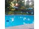 Backyard pool with sunny skies and patio furniture at 6290 S Skyline Dr, Douglasville, GA 30135