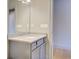 Contemporary bathroom featuring modern vanity, neutral color palette, and doorway to other rooms at 3173 Rockbridge Rd, Avondale Estates, GA 30002