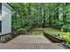 An inviting wooden deck with lush greenery, offering a perfect outdoor retreat at 5025 Oak Bluff Ct, Atlanta, GA 30350