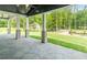 A beautifully covered patio with brick-base columns provides an ideal outdoor living and entertaining space at 140 Maranatha Trl, Lawrenceville, GA 30045