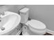 Bright bathroom featuring a white sink and toilet in a neutrally decorated interior at 107 Cedar Brook Dr, Canton, GA 30115