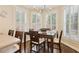 Inviting breakfast nook with wood floors, plantation shutters, and a stylish chandelier at 503 Kensington Estates Trce, Woodstock, GA 30188