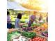 Local farmers market with fresh produce like carrots, tomatoes, beets, leeks, and eggs under white canopies at 5620 Moresby Ct, Alpharetta, GA 30022