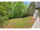 A large and well maintained backyard with luscious green grass surrounded by several trees for shade at 2655 Boulder Creek Ne Dr, Roswell, GA 30075