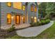Attractive front entrance with stone walkway and professionally landscaped garden at 2655 Boulder Creek Ne Dr, Roswell, GA 30075
