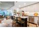 Bright open concept kitchen features stainless appliances, an island with breakfast bar and a great view at 860 Peachtree Ne St # 1513, Atlanta, GA 30308