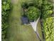 Aerial view of the house and expansive yard featuring mature trees and a circular driveway at 253 Pine Valley Dr, Powder Springs, GA 30127