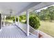 Spacious covered front porch featuring painted wood floors and ample room for seating with picturesque views at 253 Pine Valley Dr, Powder Springs, GA 30127
