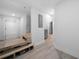 Unfinished basement featuring stairs, wood-look flooring and neutral paint ready to be customized at 3904 Bakers Ferry Sw Rd, Atlanta, GA 30331