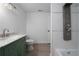 Bathroom featuring updated fixtures, a sink vanity and modern shower at 3904 Bakers Ferry Sw Rd, Atlanta, GA 30331