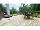 A wooden deck offers an outdoor dining area with views of the trees at 7460 Highway 101 N, Rockmart, GA 30153