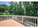 Spacious deck with natural wood and white railings, offering a perfect spot to relax and enjoy the surrounding views at 1202 Laurel Cliff Se Dr, Smyrna, GA 30082