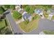 Aerial view of home showcasing the property's location on a desirable corner lot in a sidewalk community at 3525 Elder Field Ln, Cumming, GA 30040