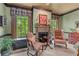 Cozy sitting area with decorative fireplace and large windows at 5945 W Andechs Smt, Johns Creek, GA 30097