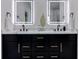 Modern bathroom features a double vanity with marble countertop and illuminated mirrors at 136 Beutell St, Norcross, GA 30071
