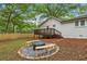 Cozy backyard featuring a charming fire pit area with benches, great for entertaining guests at 1927 Willa Way, Decatur, GA 30032