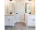Modern bathroom features dual sinks, white cabinetry, and sleek fixtures at 2462 Adair Ridge Ct, Decatur, GA 30034