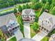 Aerial view of a residential neighborhood featuring well-maintained homes and green spaces at 3394 Bryerstone Se Cir, Smyrna, GA 30080