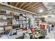 Unfinished basement with ample storage space, featuring shelving and concrete walls at 4355 Old Hamilton Mill Rd, Buford, GA 30518