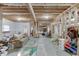Spacious unfinished basement with exposed wood beams, providing a blank canvas for customization at 4355 Old Hamilton Mill Rd, Buford, GA 30518