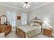Cozy bedroom with traditional furnishings, showcasing a comfortable space with neutral tones and natural light from shuttered windows at 4355 Old Hamilton Mill Rd, Buford, GA 30518