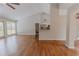 Spacious living room with hardwood floors, a cathedral ceiling and lots of natural light at 4565 English Oaks Ln, Lilburn, GA 30047