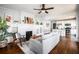 Comfortable living room with fireplace and an open view to the modern kitchen at 23 Clifton Se St, Atlanta, GA 30317