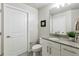 Clean bathroom with granite countertop vanity, offering a well-lit mirror and fresh aesthetic appeal at 361 17Th Nw St # 1603, Atlanta, GA 30363