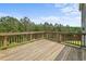 A wooden back deck area overlooks a green, wooded area at 6660 Country Lake Rd, Cumming, GA 30041