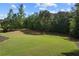 Expansive backyard with lush green lawn and mature trees, creating a private and serene outdoor space at 13037 Overlook Pass, Roswell, GA 30075