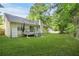 Expansive backyard with a deck and well-manicured lawn surrounded by trees at 2107 Sandtree Sw Ct, Atlanta, GA 30331